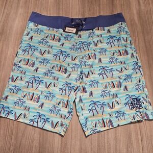 Vilebrequin The Beach Boys Men's Swim Trunks XXL Blue AOP $395‎ MSRP Rare Summer